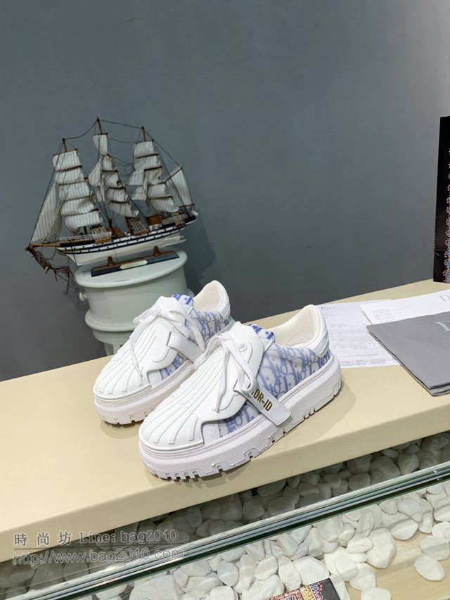 DIOR女鞋 迪奧2021專櫃新款魔術貼鞋舌運動鞋 Dior拼接增高運動鞋  naq1541